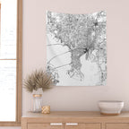 Tampa White Map Wall Tapestry Gallery Image 2