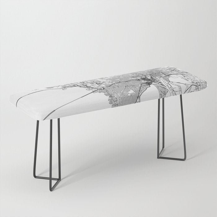 Tampa White Map Bench Gallery Image 1