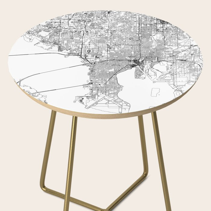 Tampa White Map Side Table Gallery Image 2