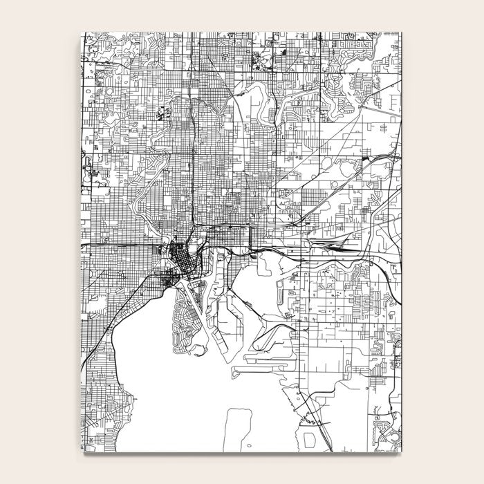 Tampa White Map Notebook Gallery Image 4