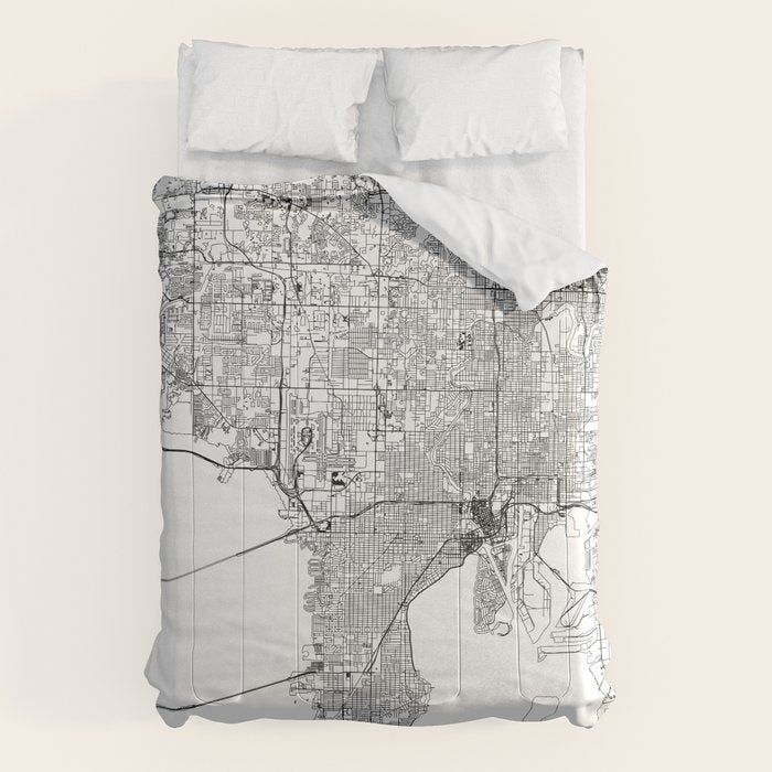 Tampa White Map Comforter Gallery Image 6