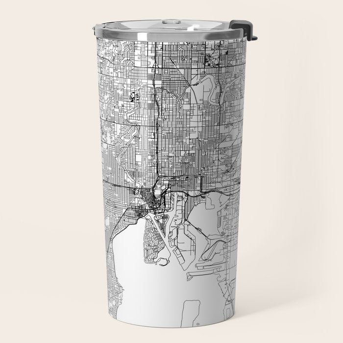 Tampa White Map Travel Mug Gallery Image 2