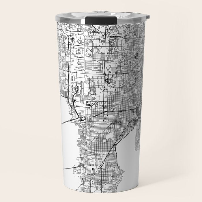 Tampa White Map Travel Mug Gallery Image 1
