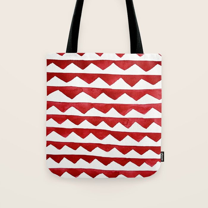 Red Triangle Lines Tote Bag Gallery Image 1
