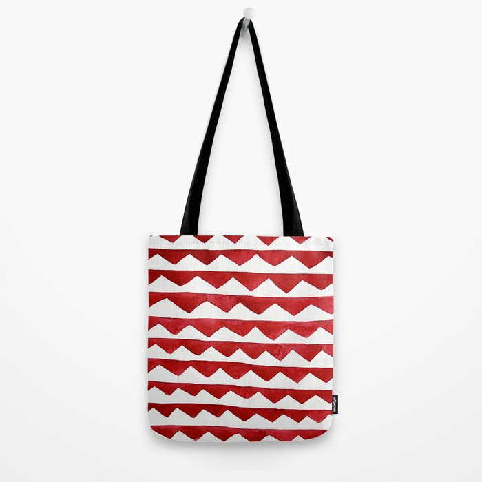 Red Triangle Lines Tote Bag Gallery Image 2