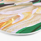 Tropical & White Blossom #painting #tropical #botanical Bath Mat Gallery Image 3