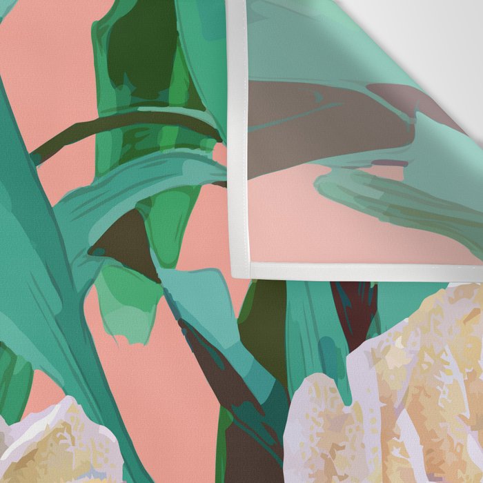 Tropical & White Blossom #painting #tropical #botanical Wall Tapestry Gallery Image 3