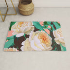 Tropical & White Blossom #painting #tropical #botanical Rug Gallery Image 1