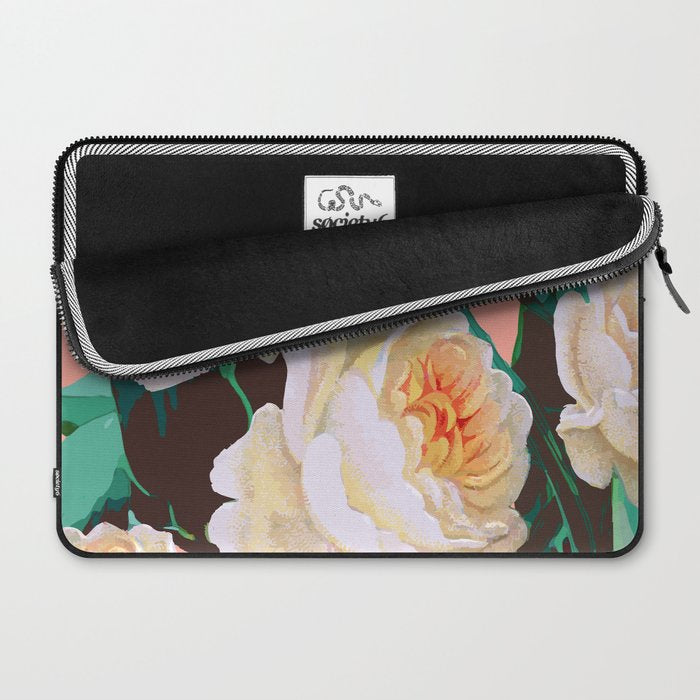 Tropical & White Blossom #painting #tropical #botanical Laptop Sleeve Gallery Image 2