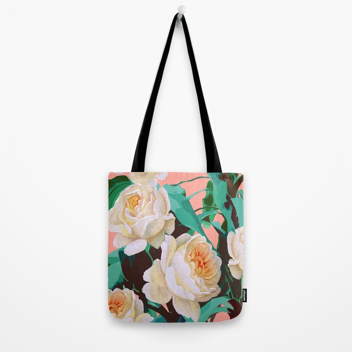 Tropical & White Blossom #painting #tropical #botanical Tote Bag Gallery Image 2
