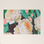 Tropical & White Blossom #painting #tropical #botanical Welcome Mat Gallery Image 1