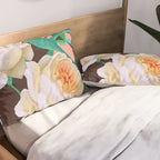 Tropical & White Blossom #painting #tropical #botanical Pillow Sham Gallery Image 2