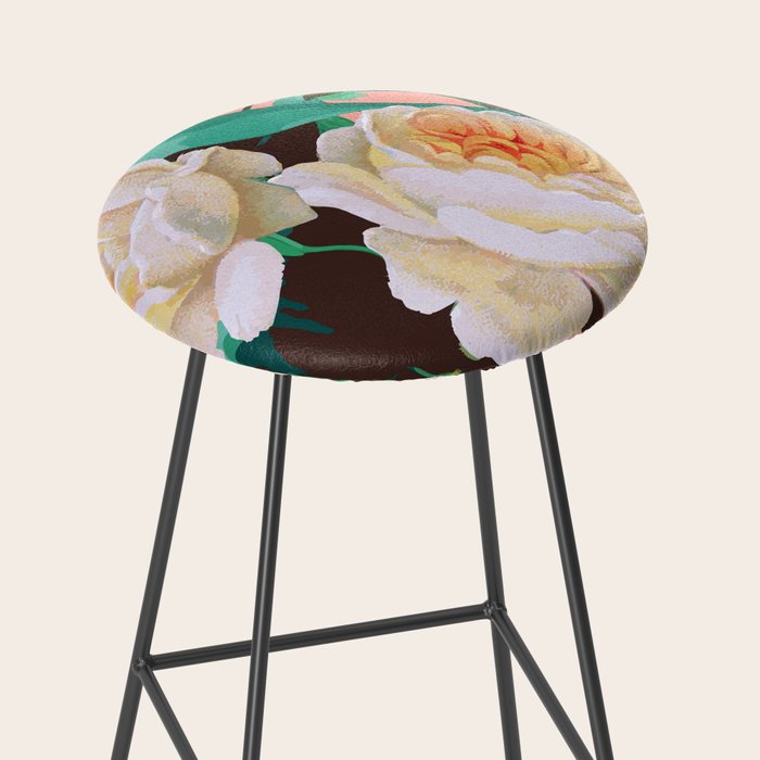 Tropical & White Blossom #painting #tropical #botanical Stool Gallery Image 2