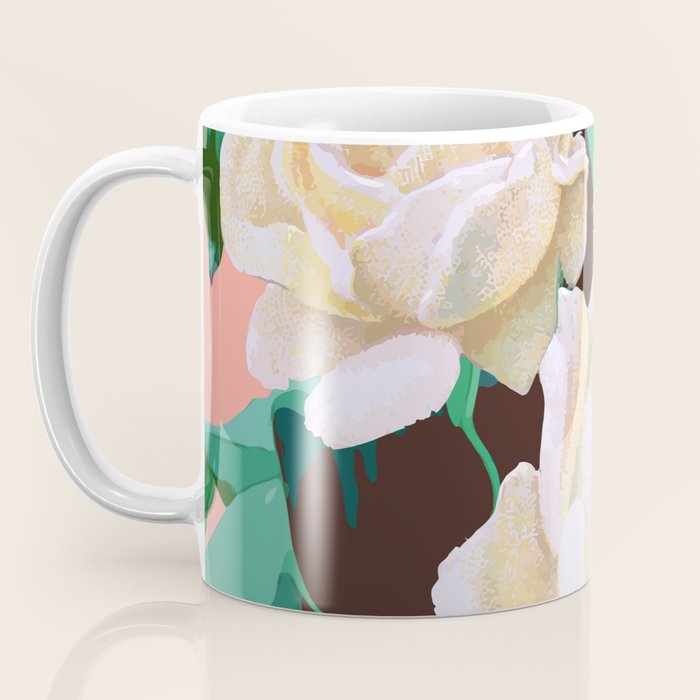 Tropical & White Blossom #painting #tropical #botanical Coffee Mug Gallery Image 3