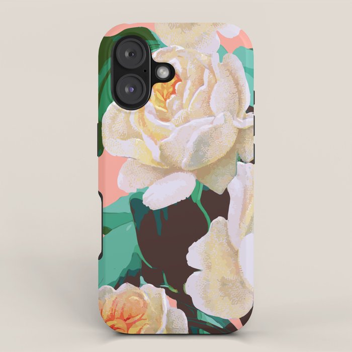 Tropical & White Blossom #painting #tropical #botanical iPhone Case Gallery Image 1