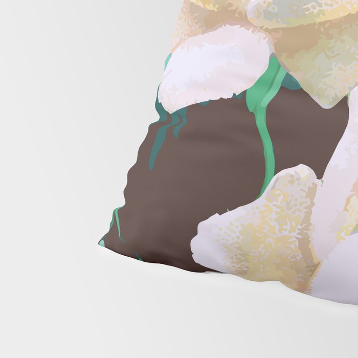 Tropical & White Blossom #painting #tropical #botanical Pillow Sham Gallery Image 4