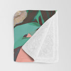 Tropical & White Blossom #painting #tropical #botanical Throw Blanket Gallery Image 3
