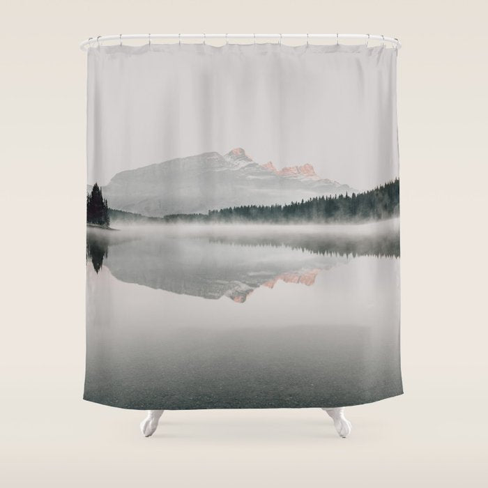 Misty Lake Shower Curtain Gallery Image 1