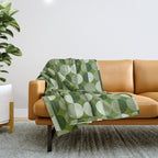 Retro 70s disco half circles sage green Throw Blanket Gallery Image 1