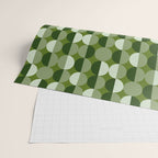 Retro 70s disco half circles sage green Wrapping Paper Gallery Image 2