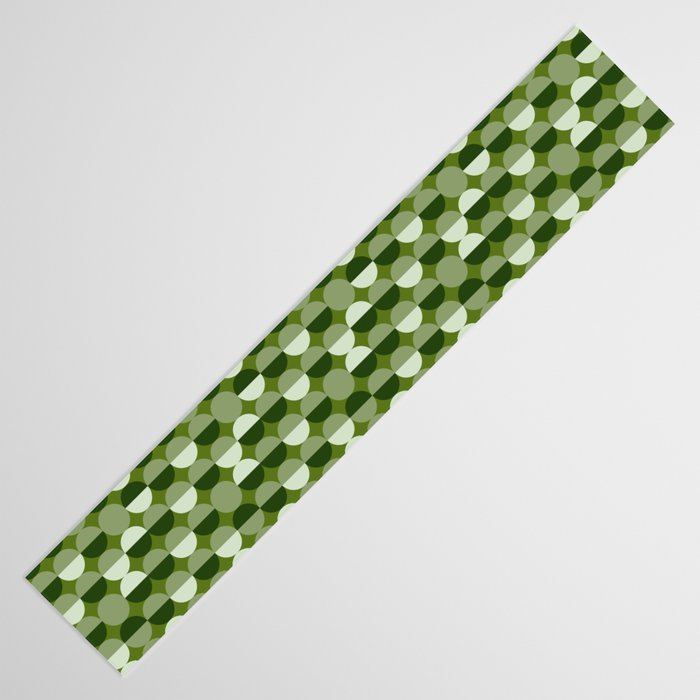 Retro 70s disco half circles sage green Table Runner Gallery Image 3