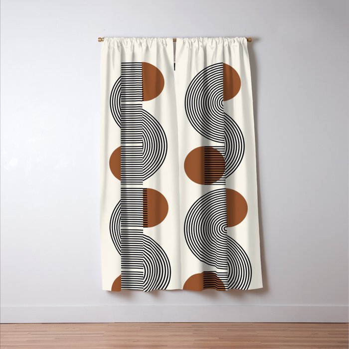 Abstraction_SUN_LINE_POP_ART_Minimalism_S001S Window Curtain Gallery Image 3