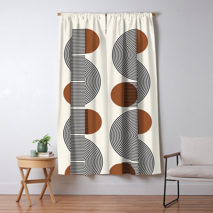 Abstraction_SUN_LINE_POP_ART_Minimalism_S001S Window Curtain Gallery Image 5