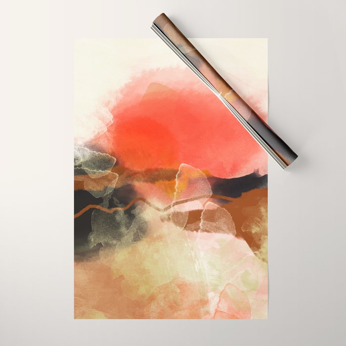 peachy sun Wrapping Paper Gallery Image 1