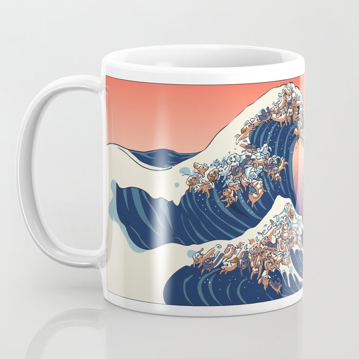 The Great Wave of Dachshunds Coffee Mug Gallery Image 3