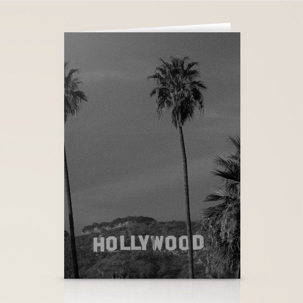 Hollywood Sign, Los Angeles, California black and white photograph / black and white photography Stationery Card Gallery Image 2