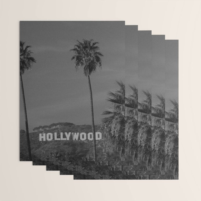 Hollywood Sign, Los Angeles, California black and white photograph / black and white photography Wrapping Paper Gallery Image 3