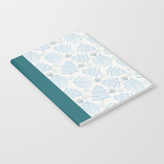 Winter & Woodsy Pine Trees in White & Blue Notebook Gallery Image 2