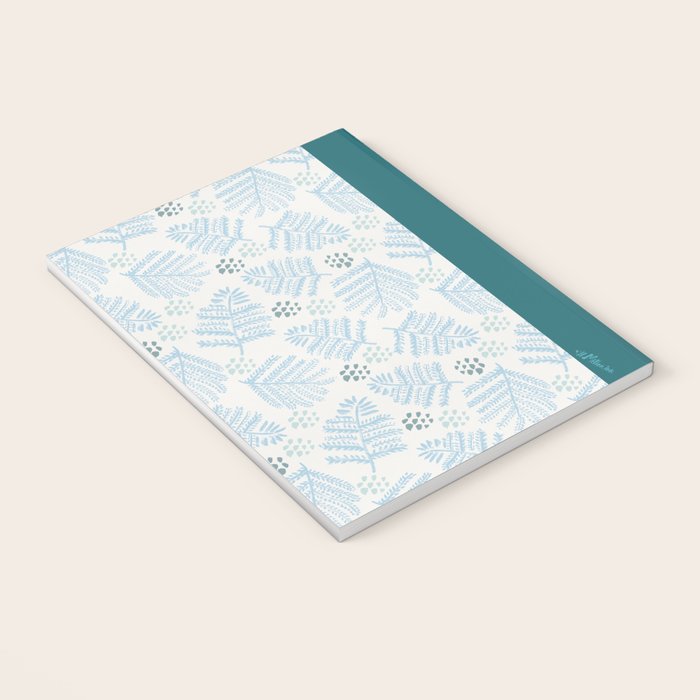 Winter & Woodsy Pine Trees in White & Blue Notebook Gallery Image 3