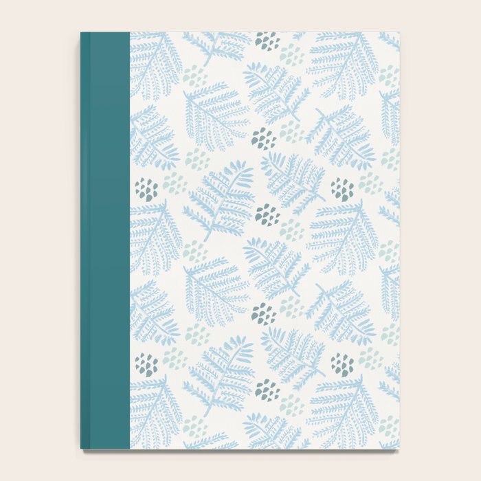 Winter & Woodsy Pine Trees in White & Blue Notebook Gallery Image 4