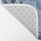 Rooster Painting in Navy Blue - Folk Art Style Bath Mat Gallery Image 2