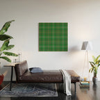 Green Tartan Plaid Christmas Pattern Wood Wall Art Gallery Image 2