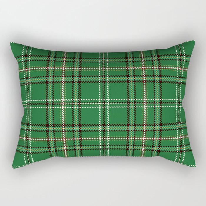 Green Tartan Plaid Christmas Pattern Rectangular Pillow Gallery Image 1