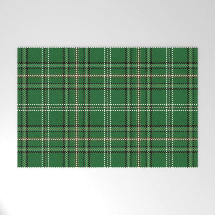 Green Tartan Plaid Christmas Pattern Welcome Mat Gallery Image 1
