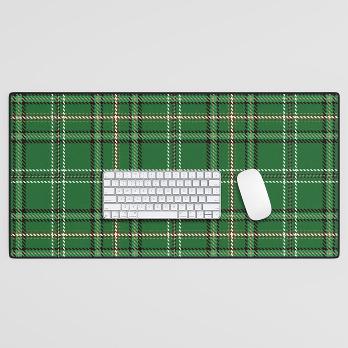 Green Tartan Plaid Christmas Pattern Desk Mat Gallery Image 1