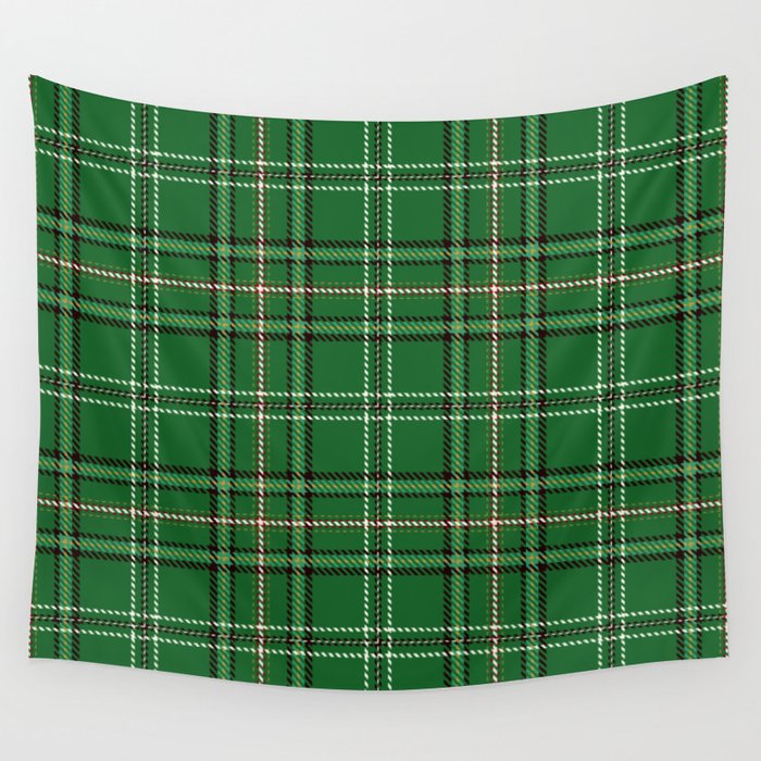 Green Tartan Plaid Christmas Pattern Wall Tapestry Gallery Image 4