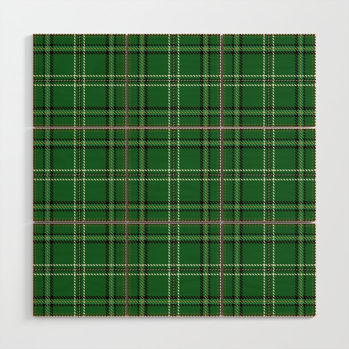 Green Tartan Plaid Christmas Pattern Wood Wall Art Gallery Image 1