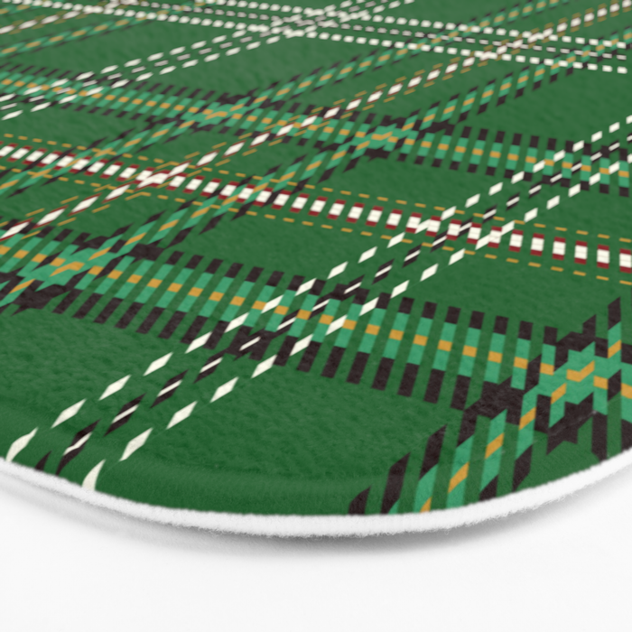 Green Tartan Plaid Christmas Pattern Bath Mat Gallery Image 3