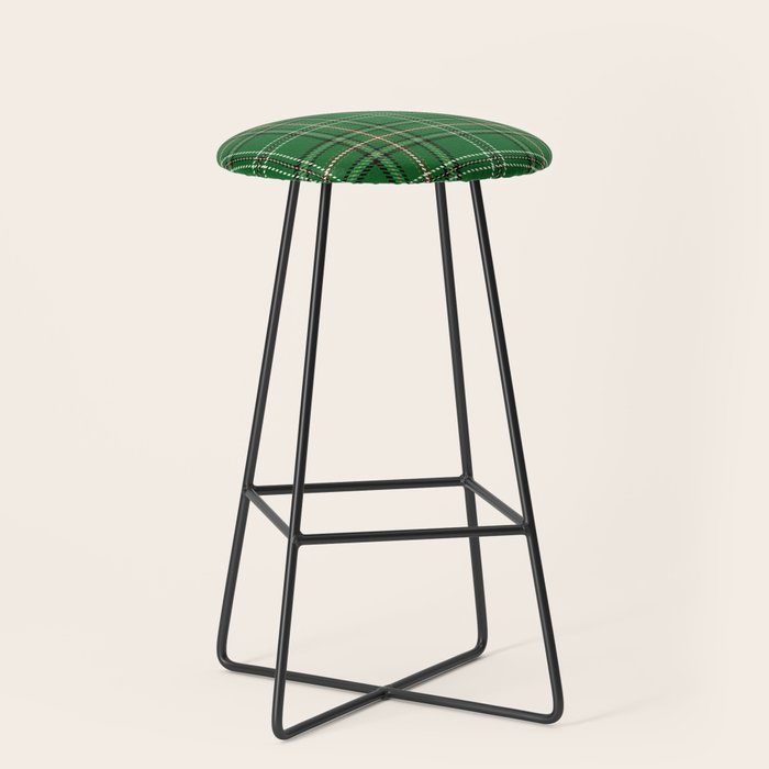 Green Tartan Plaid Christmas Pattern Stool Gallery Image 1