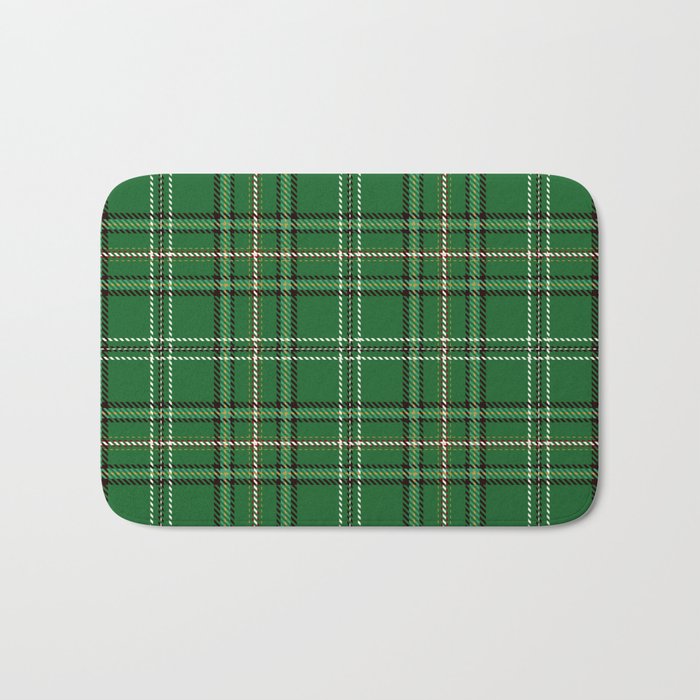 Green Tartan Plaid Christmas Pattern Bath Mat Gallery Image 1
