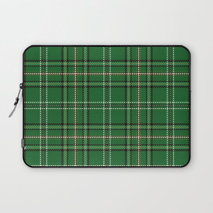 Green Tartan Plaid Christmas Pattern Laptop Sleeve Gallery Image 1