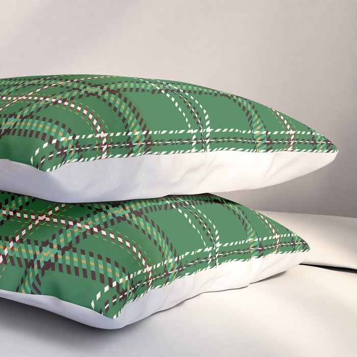 Green Tartan Plaid Christmas Pattern Pillow Sham Gallery Image 3