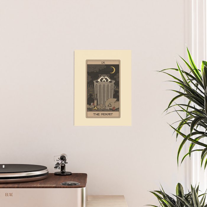 The Hermit - Raccoons Tarot Poster Gallery Image 2