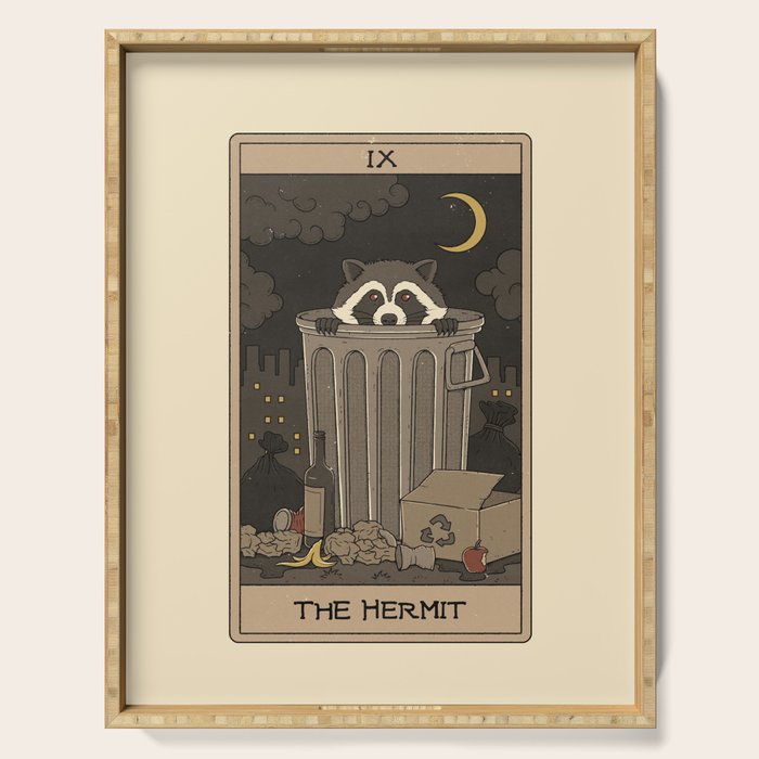 The Hermit - Raccoons Tarot Serving Tray Gallery Image 1