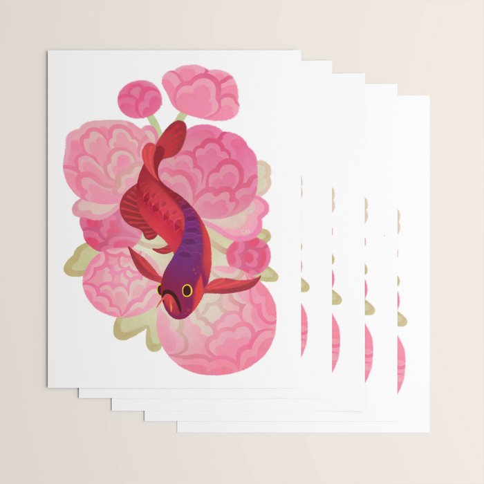 Arowana and peony 2 Wrapping Paper Gallery Image 3