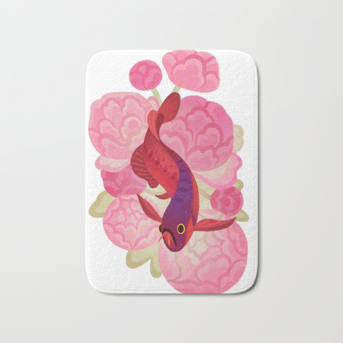 Arowana and peony 2 Bath Mat Gallery Image 1
